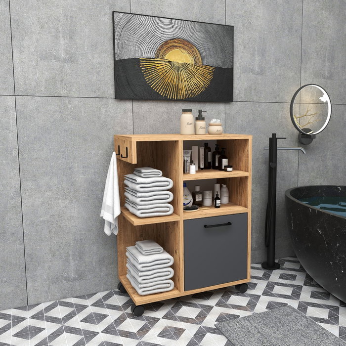 Hanah Home Rebusa Armario Multiusos Pino Atlántico y Antracita